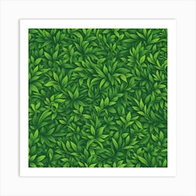 Seamless Pattern Of Green Leaves Art Print