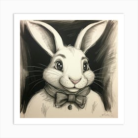 Rabbit With Bow Tie Art Print