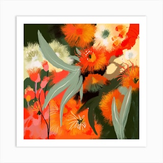 Abstract Eucalyptus Painting Square Art Print