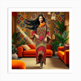 Islamic Woman In Kaftan Art Print