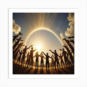 Group Of People Holding Hands 1 Art Print