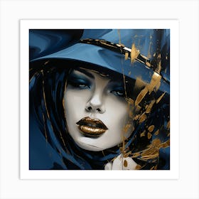 Blue Hat 5 Art Print