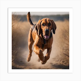 Bloodhound Running Art Print