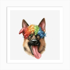 Clown German Shepherd Art Print