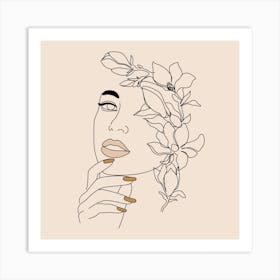 Flower Head Woman Art Print