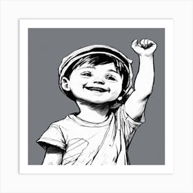 Little Boy With A Hat Art Print