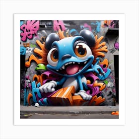 chaotic realistic graffiti Art Print