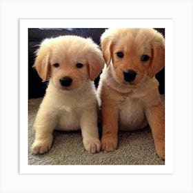 Golden Retriever Puppies Art Print