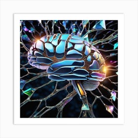 Brain With Broken Glass Art Print