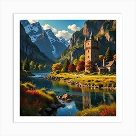 Castle In The Mountains Art Print