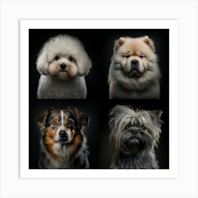 Four dogs portrait Art Print