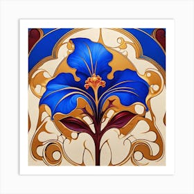 Royal Blue Flower Art Print