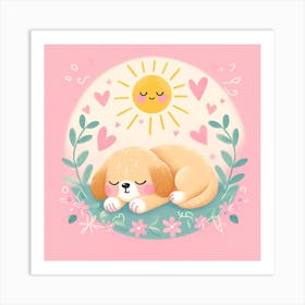 Puppy Sleeping In The Sun 1 Art Print