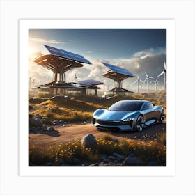 Futuristic Electric Car Art Print