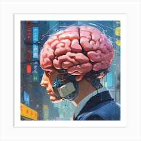 Man With A Brain 2 Art Print