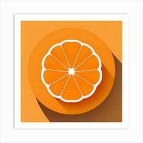 Orange Slice With Shadow Art Print