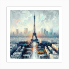 Brush Painting Eiffel Tower Paris 1 Art Print