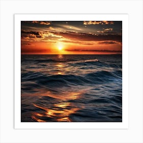 Sunset Over The Ocean 108 Art Print