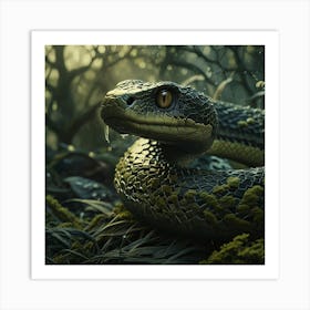 Snake In The Forest Art Print