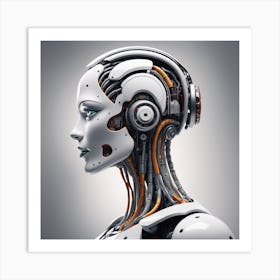 Portrait Of A Female Robot 6 Art Print