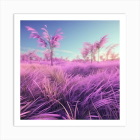 Purple Grass Field Art Print