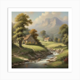 Mountain Stream art print Art Print