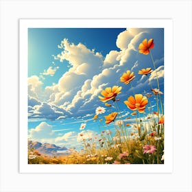 Flowers In The Meadow 2 Art Print