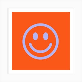 Smiley Face Orange Art Print