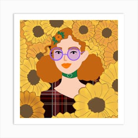 Sunflower Girl Art Print