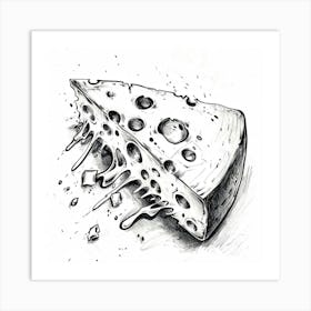 Cheese Drawing Art Print