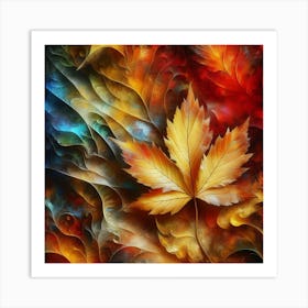 Autumn Leaf Abstract Painting Art Print