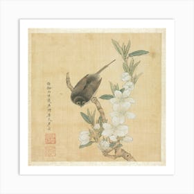 Bird Perched On A Branch 1 Art Print