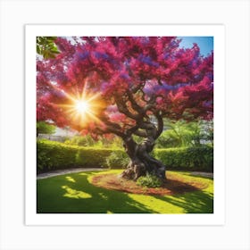 Colorful Tree In The Garden Art Print