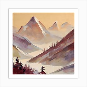 Firefly An Illustration Of A Beautiful Majestic Cinematic Tranquil Mountain Landscape In Neutral Col 2023 11 23t001653 Art Print