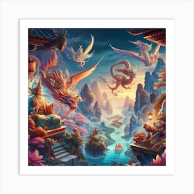 Dragons In The Sky Art Print