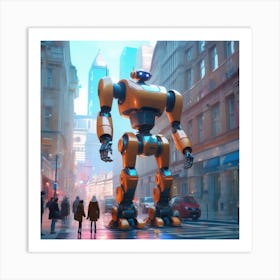 Robot In The City 68 Art Print