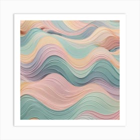 Pastel Waves Art Print