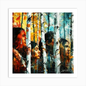 Woodlands Cree - Birch Trees Art Print