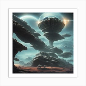 Spaceship colony Art Print