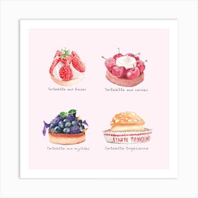 French Pastries 2 Square Art Print