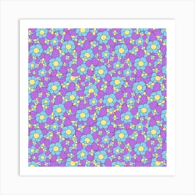 Abstract Hippy Flowers 06 Art Print