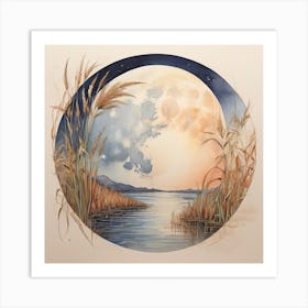 Moon Over Water Art Print