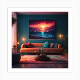 Sunset In The Living Room 1 Art Print