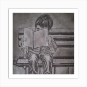 Boy Reading A Book Poster