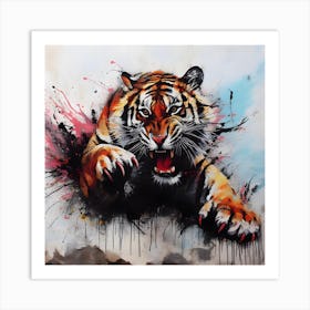 Tiger Splash Color 1 Art Print