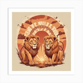 Lions In The Sun Art Print