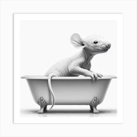 Rat In A Bathtub Art Print