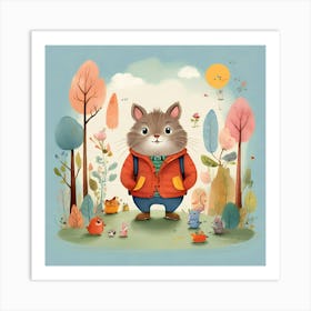 Hamster In The Forest Art Print