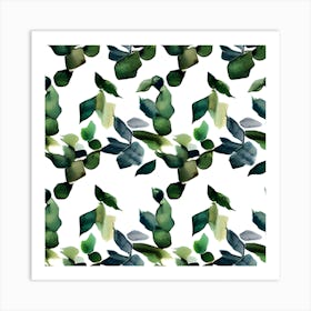 Watercolor Leaves Art Print