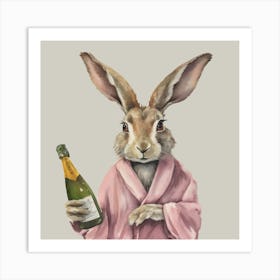 Champagne Hare Final Flattened Art Print